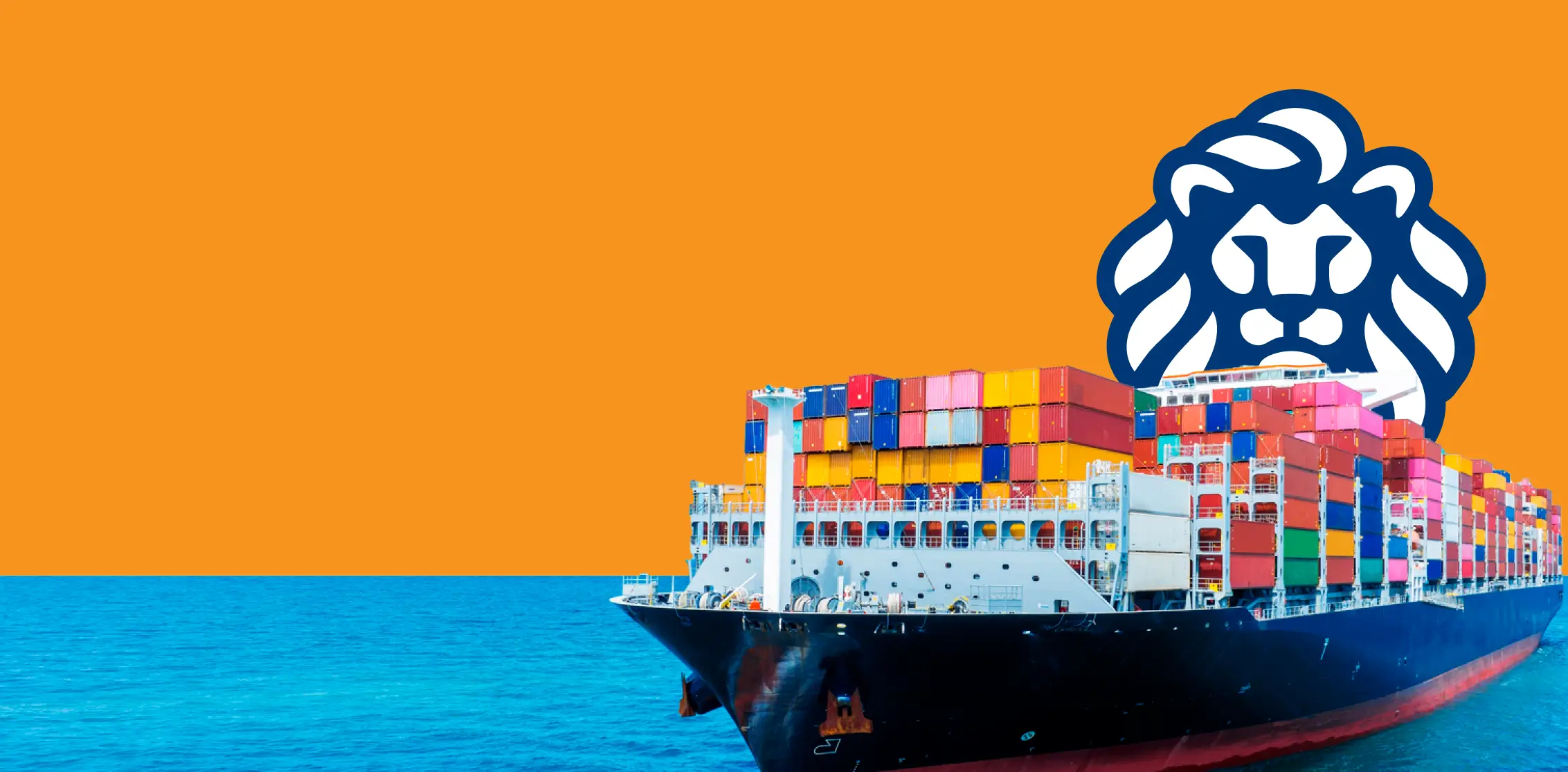 Imagen de un barco de carga en referencia a la Póliza de Seguro de Transporte Marítimo de Seguros Caracas